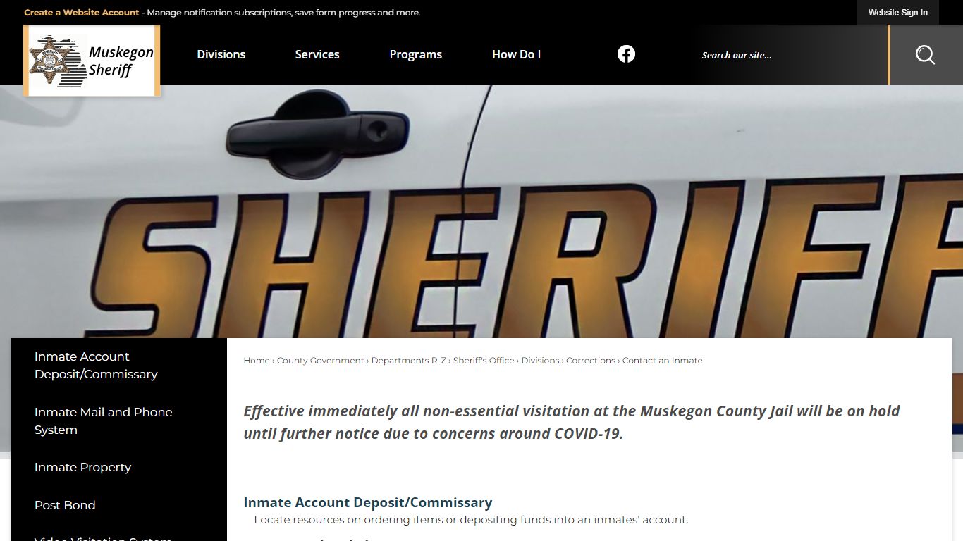 Contact an Inmate | Muskegon County, MI